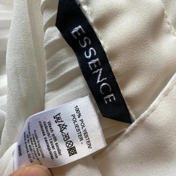 VTG Essence Mesh Pleated White Slip Button Down Shirt Women Size 3X/26 Fairy - Picture 5 of 7